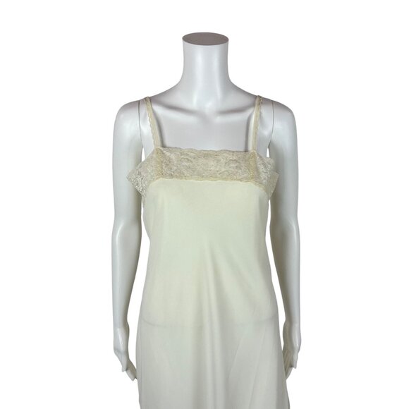Lord & Taylor Slip Dress Women's Extra Small Cream Vintage Style Lace Lingerie - Picture 2 of 10